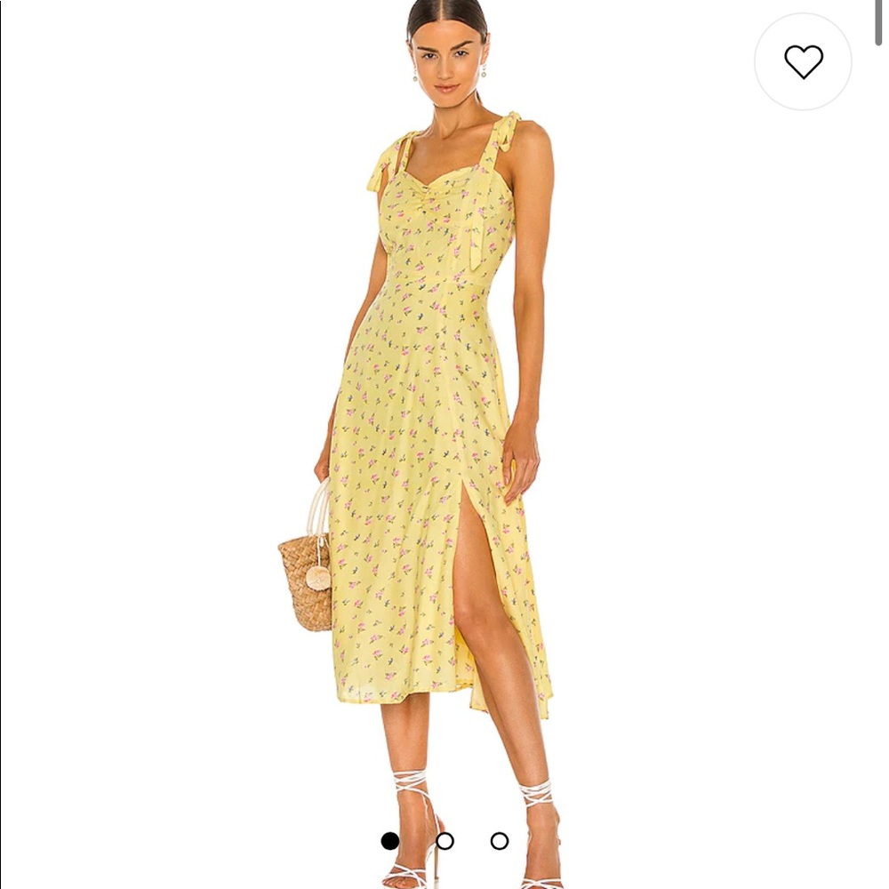Bardot Floral Midi Dress in Yellow Ditsy
